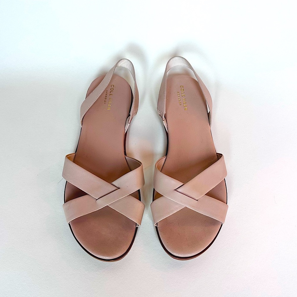 Cole Haan Women's Beige Cross-Strap Sandals Size 10
